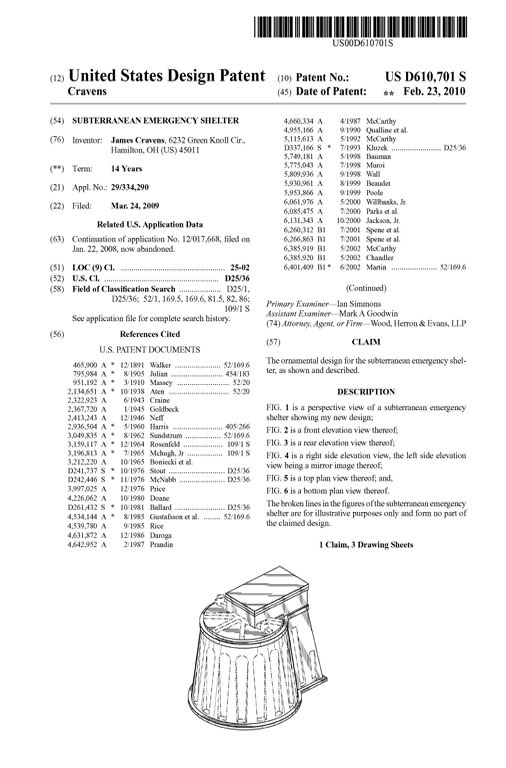 granger iss patent, granger iss, patented storm shelter, granger iss